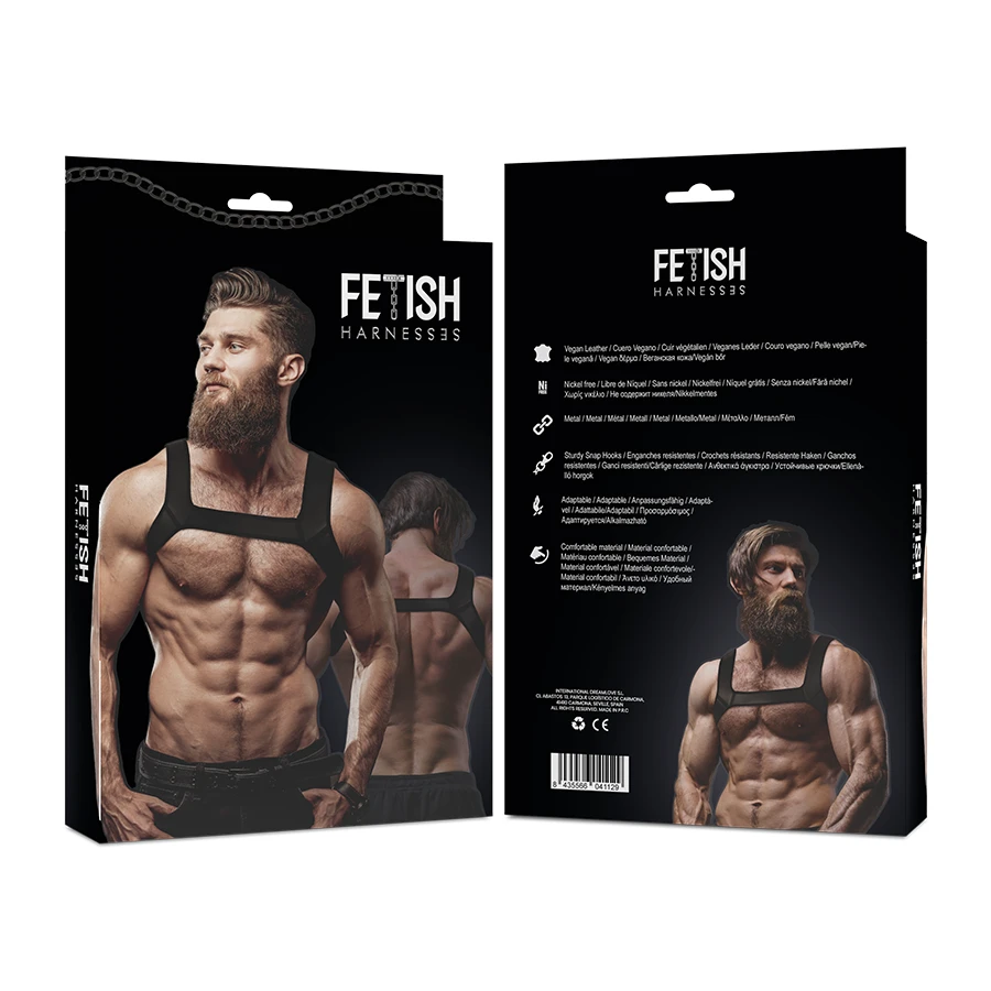 FETISH SUBMISSIVE ATTITUDE - IMBRACATURA PETTO IN NEOPRENE DA UOMO TAGLIA M